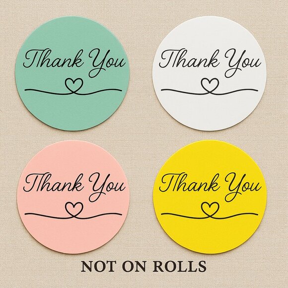 200 Thank You Stickers 2x2 Inch Round Matte Finish - Picture 5 of 6